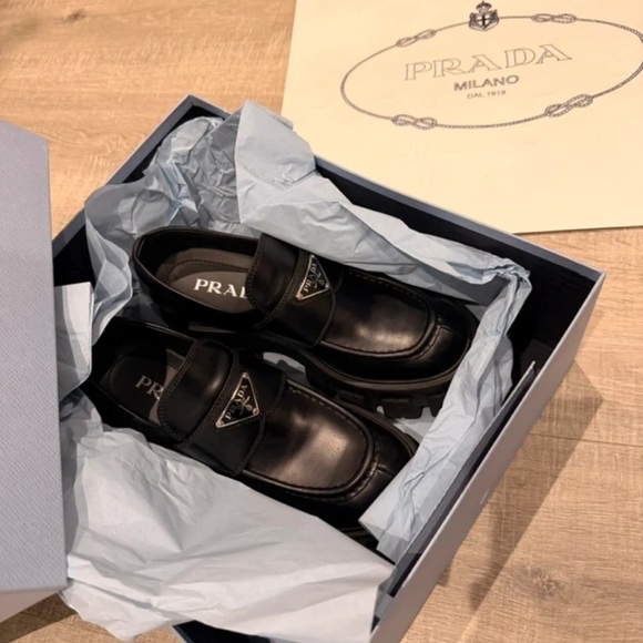 Prada Women's Black Leather Combat Boots - Picture 3 of 8